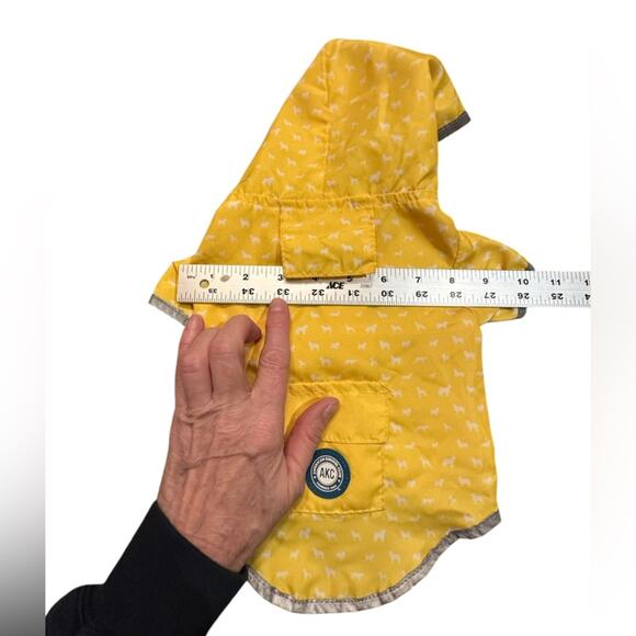 AKC Yellow Hooded Raincoat Style Jacket for Small Pet - Picture 3 of 8